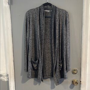 Athleta Pose Wrap Marled Cardigan Sweater Open Front Heather‎ Gray Soft XS